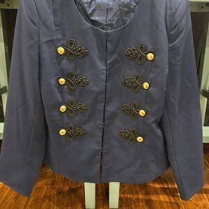New York & Company Navy Blazer with Gold Buttons